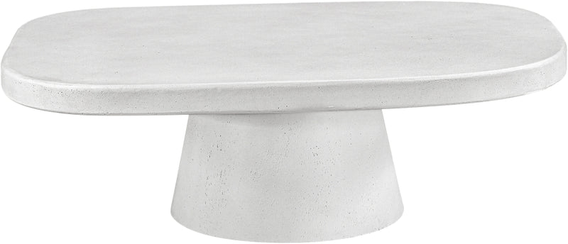 Prato Concrete Indoor/Outdoor Coffee Table in White - 99070White-CT