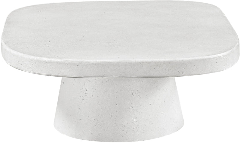 Prato Concrete Indoor/Outdoor Coffee Table in White - 99070White-CT