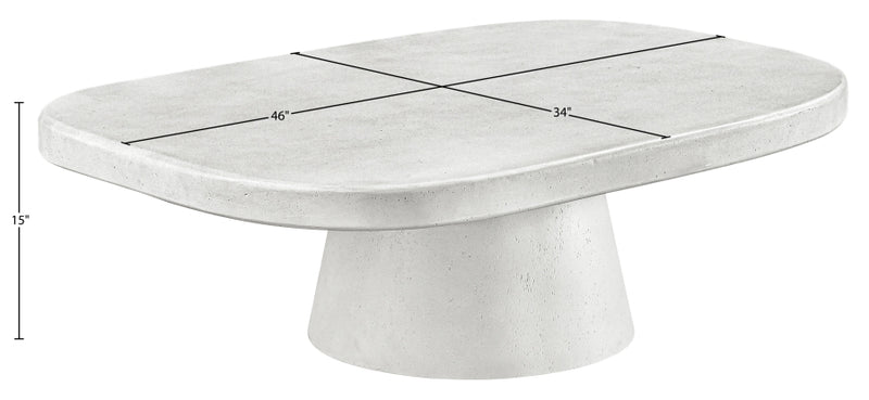 Prato Concrete Indoor/Outdoor Coffee Table in White - 99070White-CT