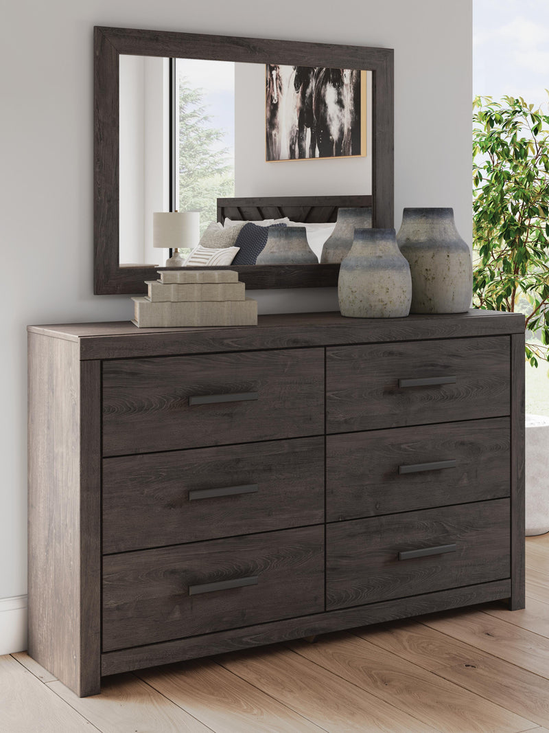 Prendonea Charcoal Dresser and Mirror - B3789B1