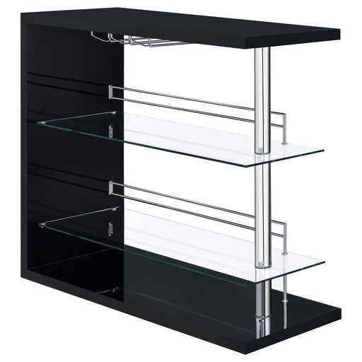 Prescott Rectangular Home Wine Table Black High Gloss - 100165