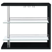 Prescott Rectangular Home Wine Table Black High Gloss - 100165