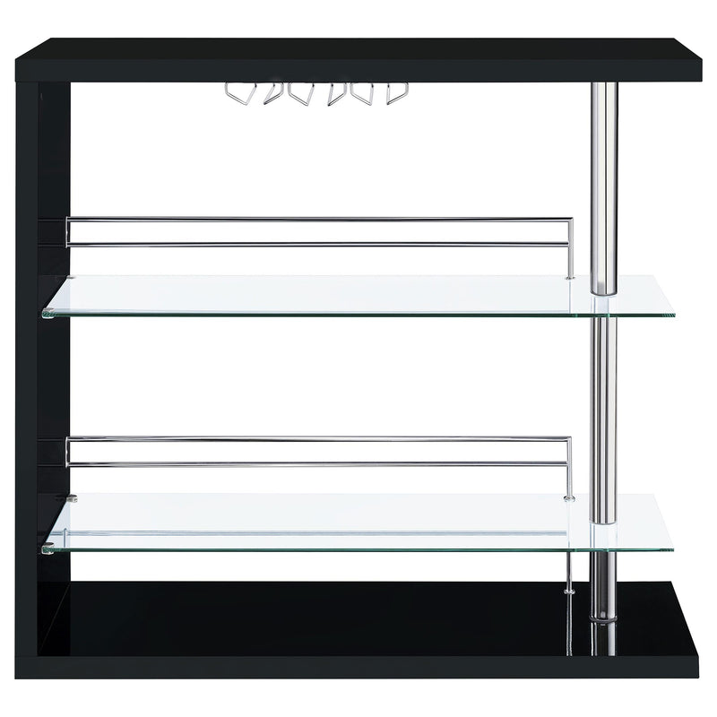 Prescott Rectangular Home Wine Table Black High Gloss - 100165