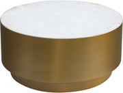 Presley Marble Top And Metal Base Coffee Table in Gold - 209-C