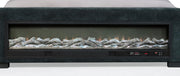 Preston Upholstered Queen Audio Flame Visualizer Bed Dark Blue - 305821Q
