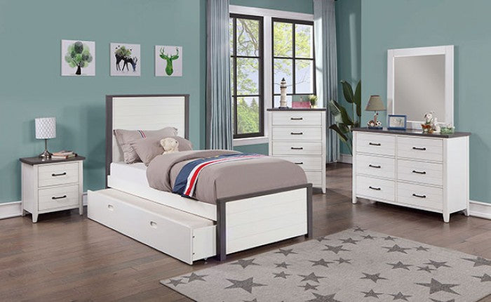 Priam White/Gray Mirror - CM7467WH-M