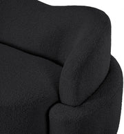 Principessa 68" Boucle Fabric Upholstered Loveseat in Black - 108Black-L