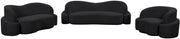 Principessa 68" Boucle Fabric Upholstered Loveseat in Black - 108Black-L