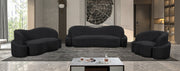 Principessa 68" Boucle Fabric Upholstered Loveseat in Black - 108Black-L