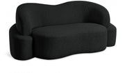 Principessa 68" Boucle Fabric Upholstered Loveseat in Black - 108Black-L