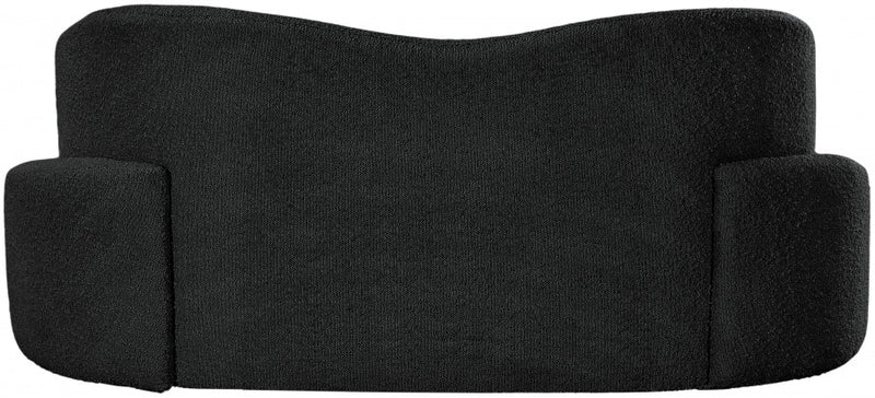 Principessa 68" Boucle Fabric Upholstered Loveseat in Black - 108Black-L