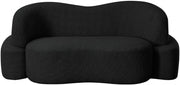 Principessa 68" Boucle Fabric Upholstered Loveseat in Black - 108Black-L