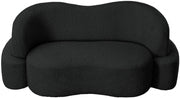Principessa 68" Boucle Fabric Upholstered Loveseat in Black - 108Black-L
