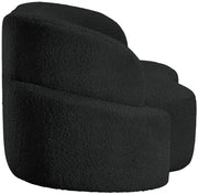 Principessa 68" Boucle Fabric Upholstered Loveseat in Black - 108Black-L