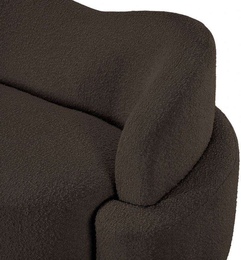 Principessa 68" Boucle Fabric Upholstered Loveseat in Brown - 108Brown-L