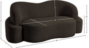 Principessa 68" Boucle Fabric Upholstered Loveseat in Brown - 108Brown-L