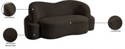 Principessa 68" Boucle Fabric Upholstered Loveseat in Brown - 108Brown-L