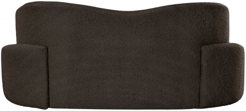 Principessa 68" Boucle Fabric Upholstered Loveseat in Brown - 108Brown-L