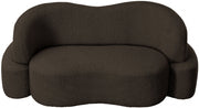 Principessa 68" Boucle Fabric Upholstered Loveseat in Brown - 108Brown-L