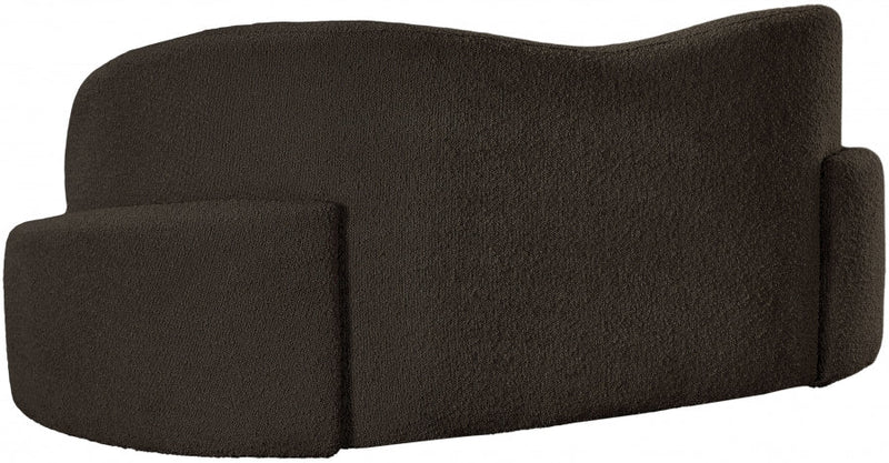 Principessa 68" Boucle Fabric Upholstered Loveseat in Brown - 108Brown-L