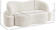 Principessa 68" Boucle Fabric Upholstered Loveseat in Cream - 108Cream-L
