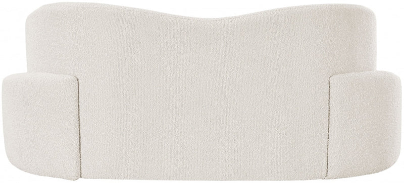 Principessa 68" Boucle Fabric Upholstered Loveseat in Cream - 108Cream-L