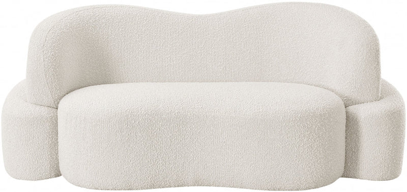 Principessa 68" Boucle Fabric Upholstered Loveseat in Cream - 108Cream-L