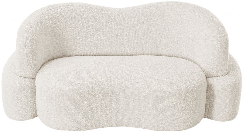 Principessa 68" Boucle Fabric Upholstered Loveseat in Cream - 108Cream-L