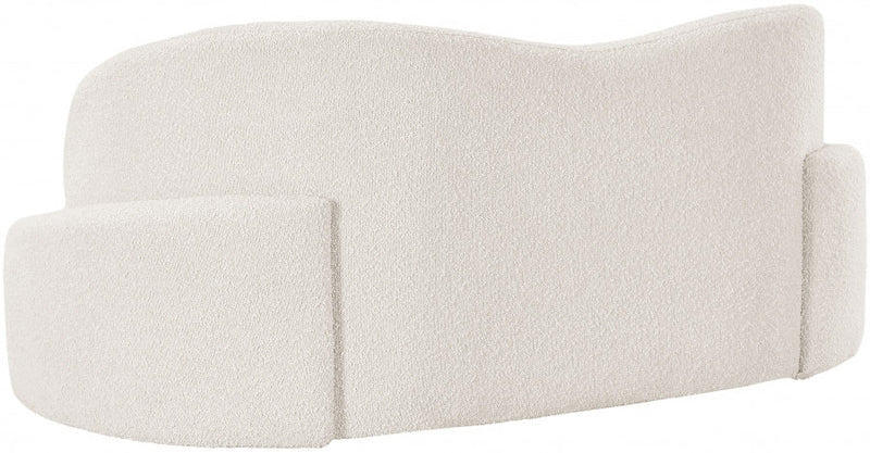 Principessa 68" Boucle Fabric Upholstered Loveseat in Cream - 108Cream-L