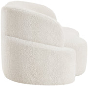Principessa 68" Boucle Fabric Upholstered Loveseat in Cream - 108Cream-L
