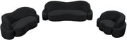 Principessa 90" Boucle Fabric Upholstered Sofa in Black - 108Black-S