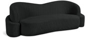 Principessa 90" Boucle Fabric Upholstered Sofa in Black - 108Black-S