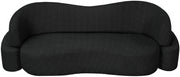 Principessa 90" Boucle Fabric Upholstered Sofa in Black - 108Black-S