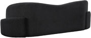 Principessa 90" Boucle Fabric Upholstered Sofa in Black - 108Black-S