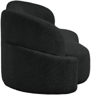 Principessa 90" Boucle Fabric Upholstered Sofa in Black - 108Black-S