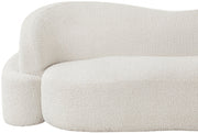 Principessa 90" Boucle Fabric Upholstered Sofa in Cream - 108Cream-S