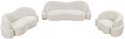Principessa 90" Boucle Fabric Upholstered Sofa in Cream - 108Cream-S