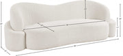 Principessa 90" Boucle Fabric Upholstered Sofa in Cream - 108Cream-S