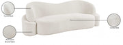 Principessa 90" Boucle Fabric Upholstered Sofa in Cream - 108Cream-S