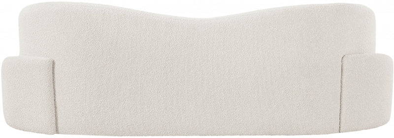 Principessa 90" Boucle Fabric Upholstered Sofa in Cream - 108Cream-S