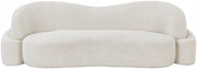 Principessa 90" Boucle Fabric Upholstered Sofa in Cream - 108Cream-S