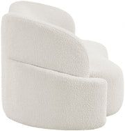Principessa 90" Boucle Fabric Upholstered Sofa in Cream - 108Cream-S