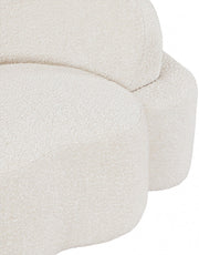 Principessa 90" Boucle Fabric Upholstered Sofa in Cream - 108Cream-S