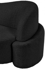 Principessa Boucle Fabric Upholstered Chair in Black - 108Black-C