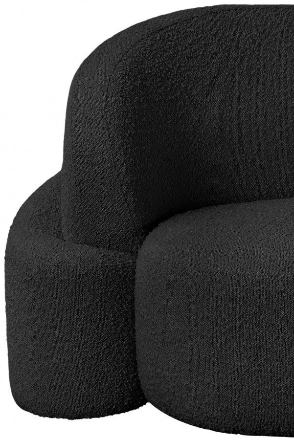 Principessa Boucle Fabric Upholstered Chair in Black - 108Black-C