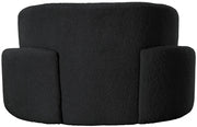 Principessa Boucle Fabric Upholstered Chair in Black - 108Black-C