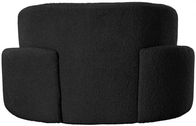 Principessa Boucle Fabric Upholstered Chair in Black - 108Black-C