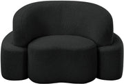 Principessa Boucle Fabric Upholstered Chair in Black - 108Black-C