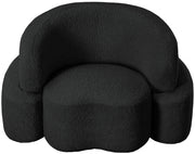 Principessa Boucle Fabric Upholstered Chair in Black - 108Black-C