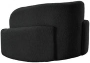 Principessa Boucle Fabric Upholstered Chair in Black - 108Black-C